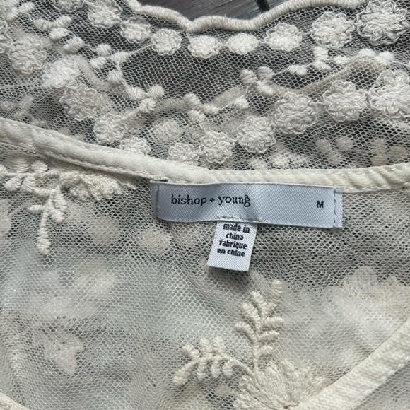Bishop + Young sheer lace shirt medium Anthropologie - Picture 3 of 4